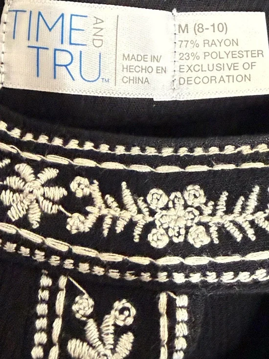 Time and Tru Black Cold-Shoulder Embellished Mini Dress - Picture 8 of 8